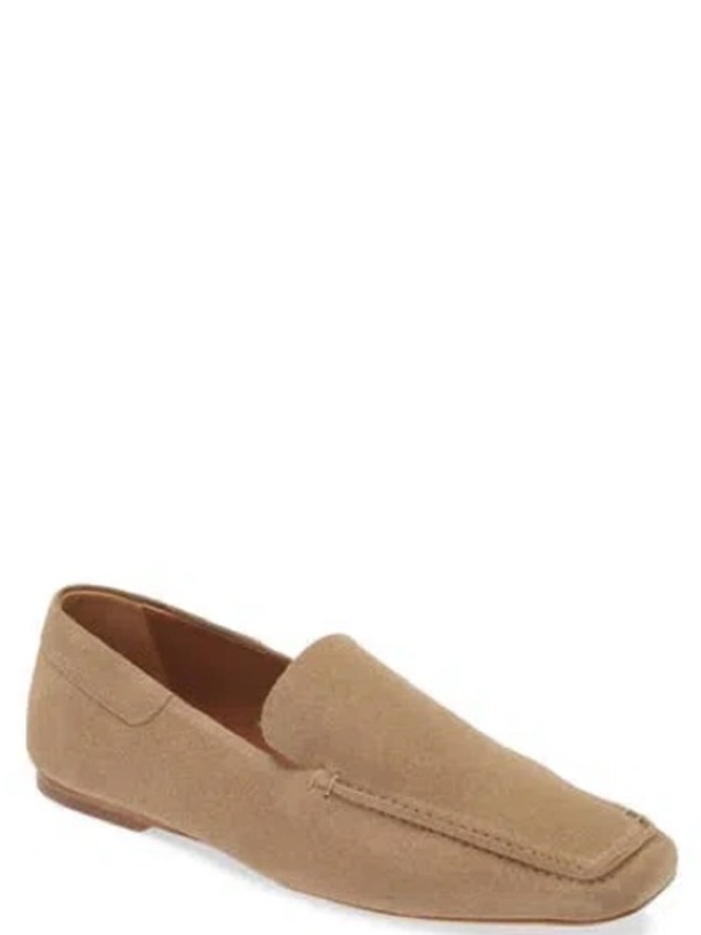 STAUD Women's Tan Suede Slip-On Loafer